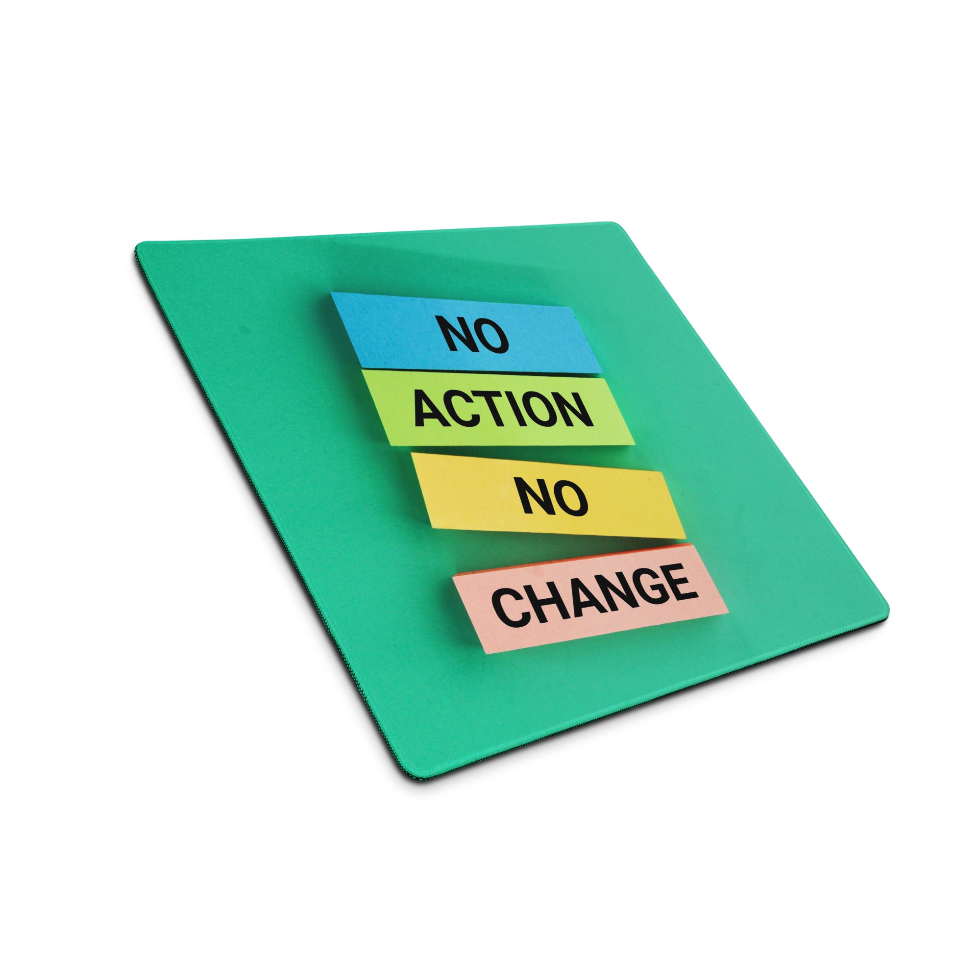 Green Motivational Mouse Pad With No Action Sticky Notes Design Large Non Slip Desk Mat For Gaming And Productivity