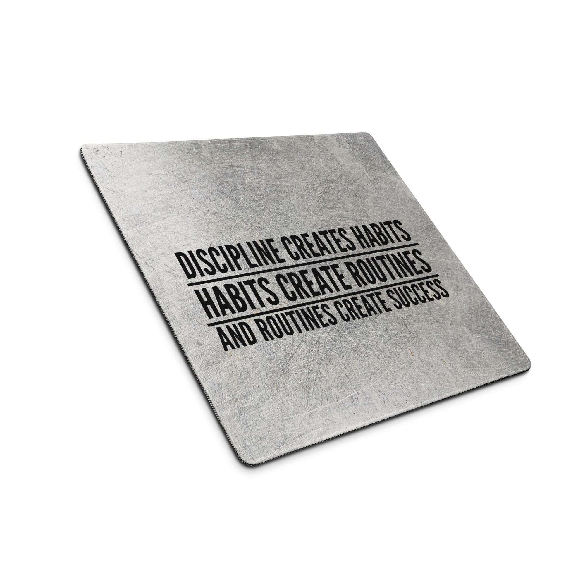 Motivational Quote Mouse Pad Silver Gray Desk Mat For Office And Gaming Modern Industrial Style Typography