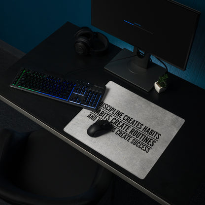Motivational Quote Mouse Pad Silver Gray Desk Mat For Office And Gaming Modern Industrial Style Typography