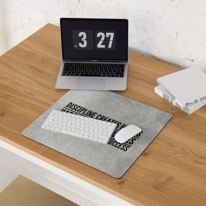 Motivational Quote Mouse Pad Silver Gray Desk Mat For Office And Gaming Modern Industrial Style Typography