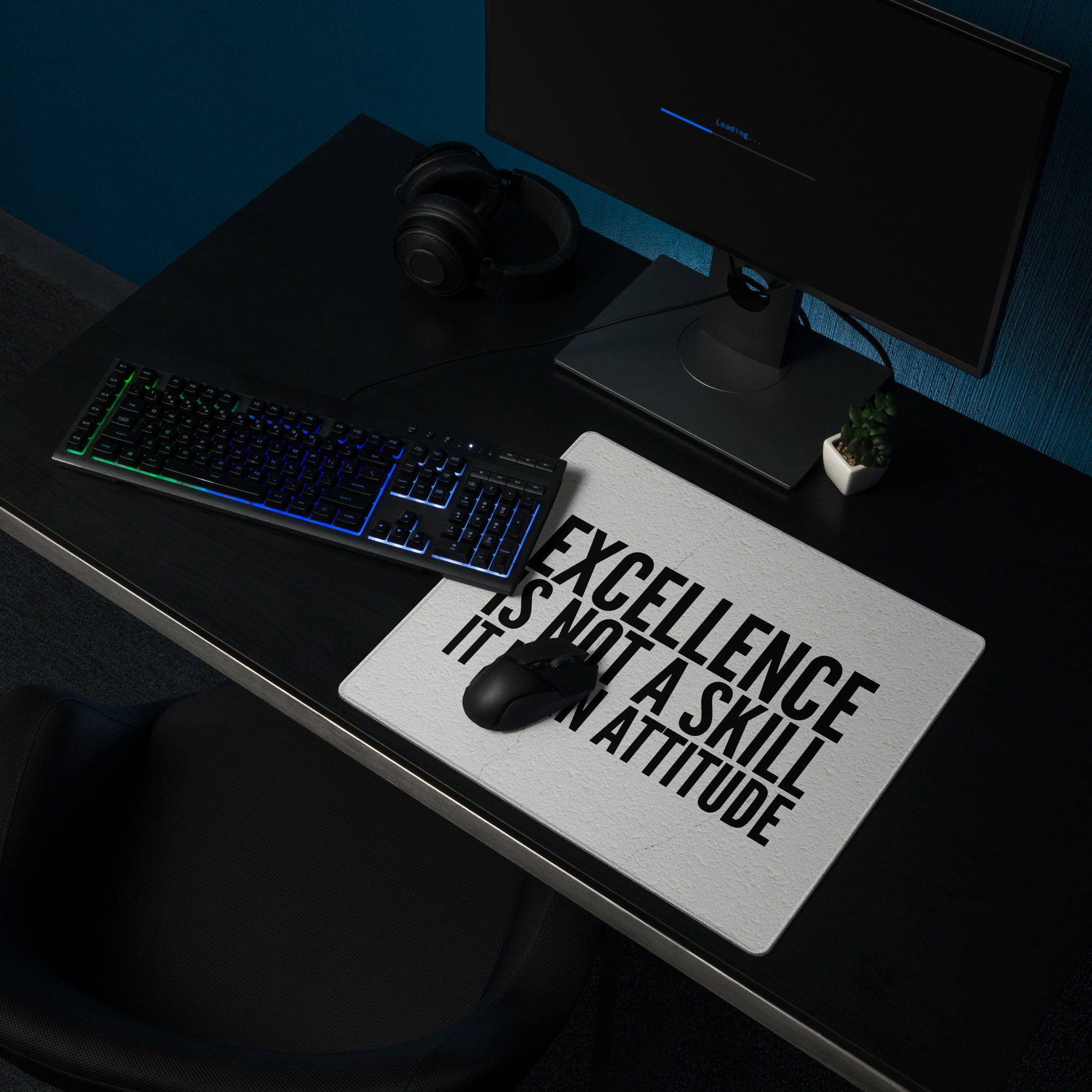 Black On White Motivational Mouse Pad For Desk Office Setup Minimal Typography Art Print On Fabric Non Slip
