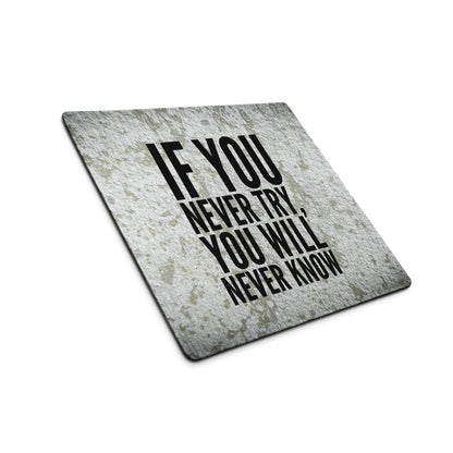 Motivational Quote Mouse Pad Gray Black Desk Office Minimalist Stone Texture Non Slip