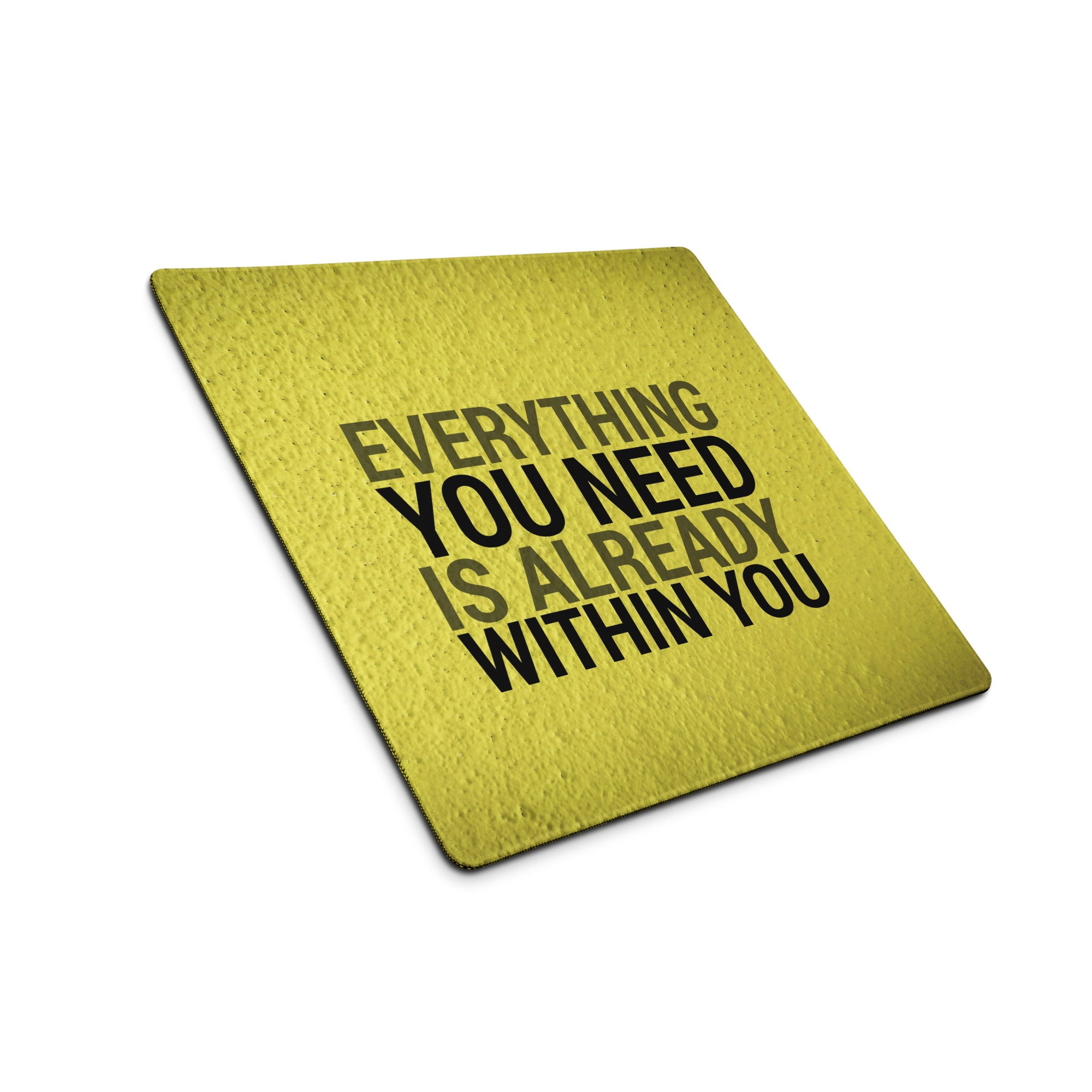 Yellow Motivational Mouse Pad For Desk With Bold Typography Modern Minimal Office Decor