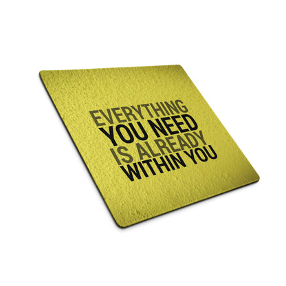 Yellow Motivational Mouse Pad For Desk With Bold Typography Modern Minimal Office Decor