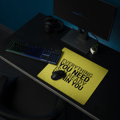 Yellow Motivational Mouse Pad For Desk With Bold Typography Modern Minimal Office Decor