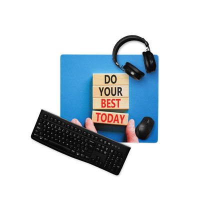 Motivational Blue Mouse Pad for Desk Office Workspace Modern Photo Style Inspirational Quote Blocks Today