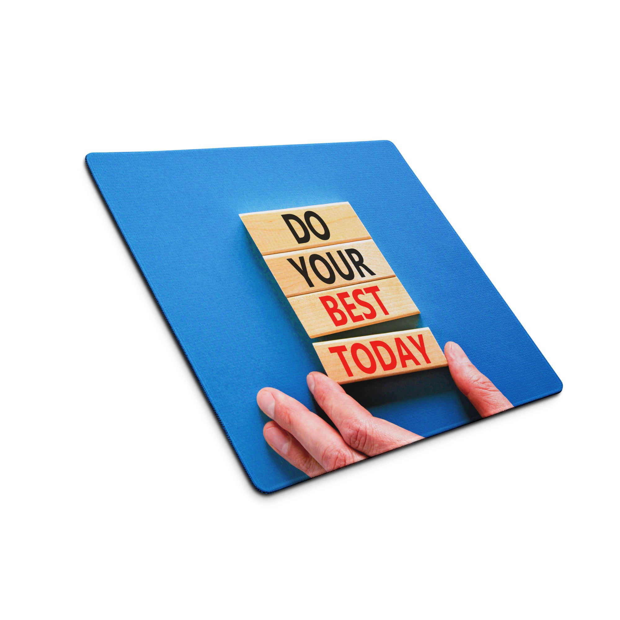 Motivational Blue Mouse Pad for Desk Office Workspace Modern Photo Style Inspirational Quote Blocks Today