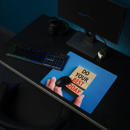 Motivational Blue Mouse Pad for Desk Office Workspace Modern Photo Style Inspirational Quote Blocks Today