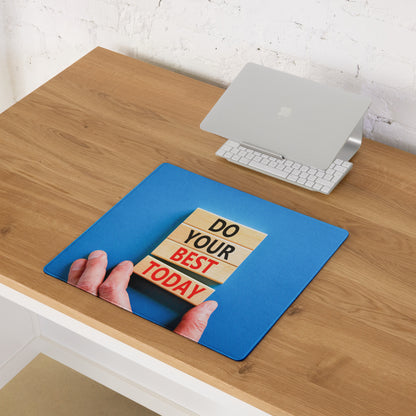 Motivational Blue Mouse Pad for Desk Office Workspace Modern Photo Style Inspirational Quote Blocks Today