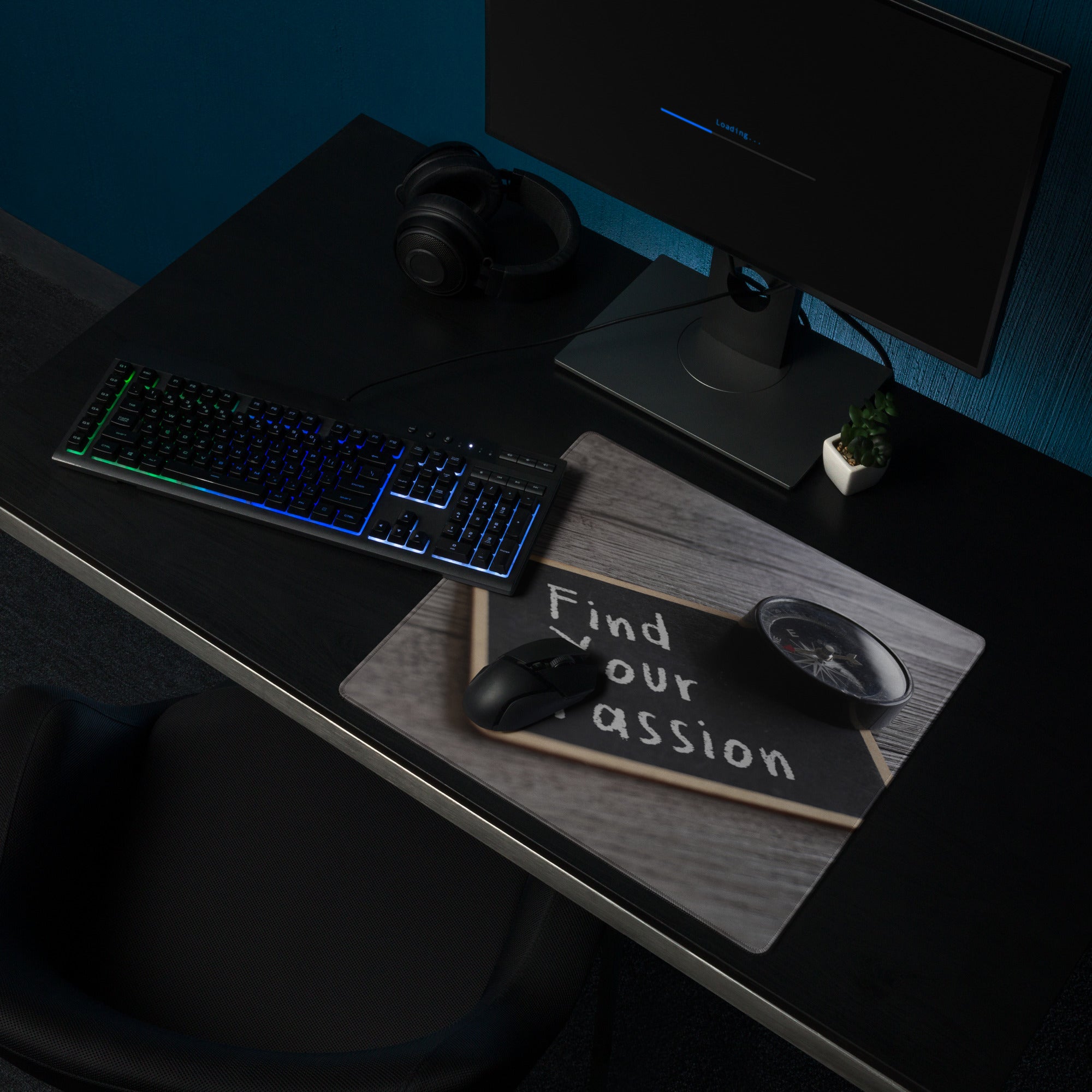 Motivational Chalkboard Mouse Pad Black White Text For Desk Office Inspiring Focus Minimalist Desk Mat Typography