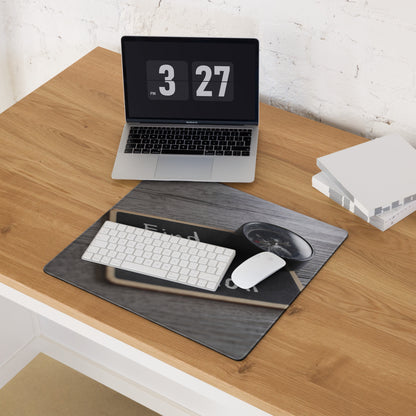 Motivational Chalkboard Mouse Pad Black White Text For Desk Office Inspiring Focus Minimalist Desk Mat Typography