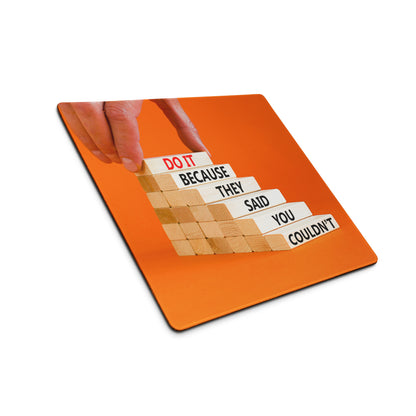 Motivational Orange Mouse Pad For Desk Office Setup For Gaming Large Size With Non Slip Backing Typography Style
