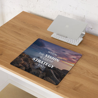 Motivational Gaming Mouse Pad Large Size With Sunset Purple Blue Colors For Desk Esports Non Slip Edge Stitch Mat
