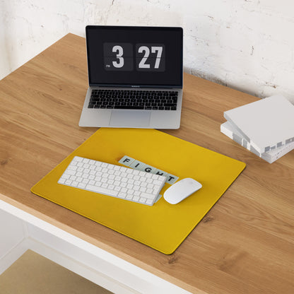 Yellow Motivational Mouse Pad Desk Mat Fight Your Limit Non Slip Large Edge Stitch Modern Minimal