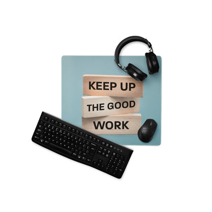 Mouse Pad Blue Desk Modern Motivational Wood Block Typography Art For Home Office And Gaming