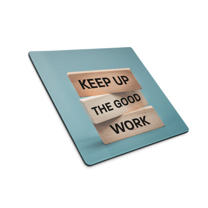 Mouse Pad Blue Desk Modern Motivational Wood Block Typography Art For Home Office And Gaming