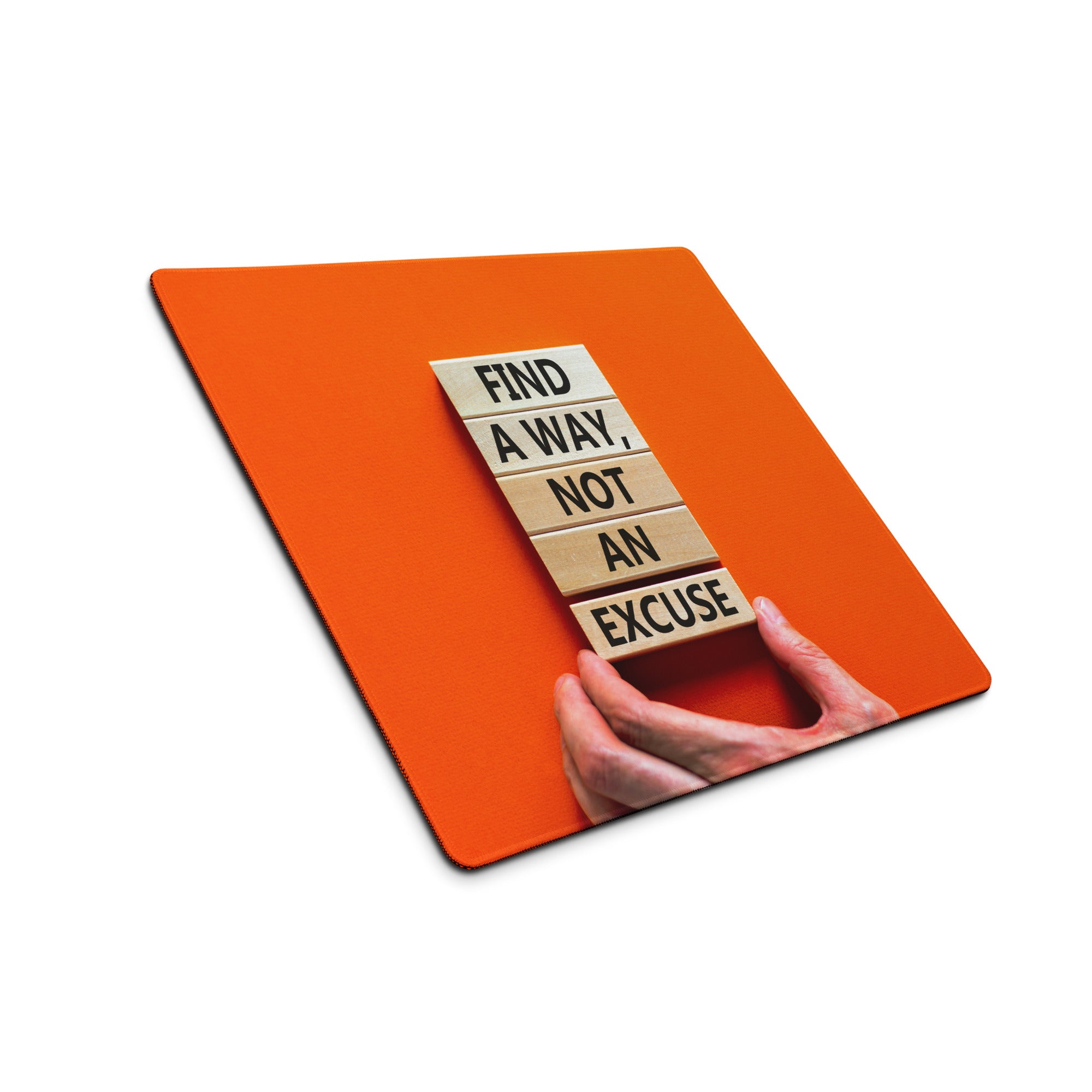 Orange Motivational Mouse Pad Gaming Desk Bold Modern Minimal Style Energetic Typography Desk Decor