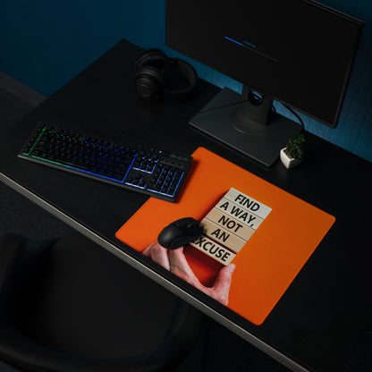 Orange Motivational Mouse Pad Gaming Desk Bold Modern Minimal Style Energetic Typography Desk Decor