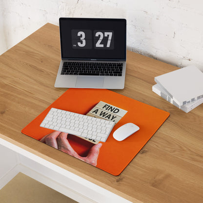 Orange Motivational Mouse Pad Gaming Desk Bold Modern Minimal Style Energetic Typography Desk Decor
