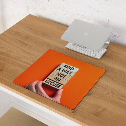 Orange Motivational Mouse Pad Gaming Desk Bold Modern Minimal Style Energetic Typography Desk Decor