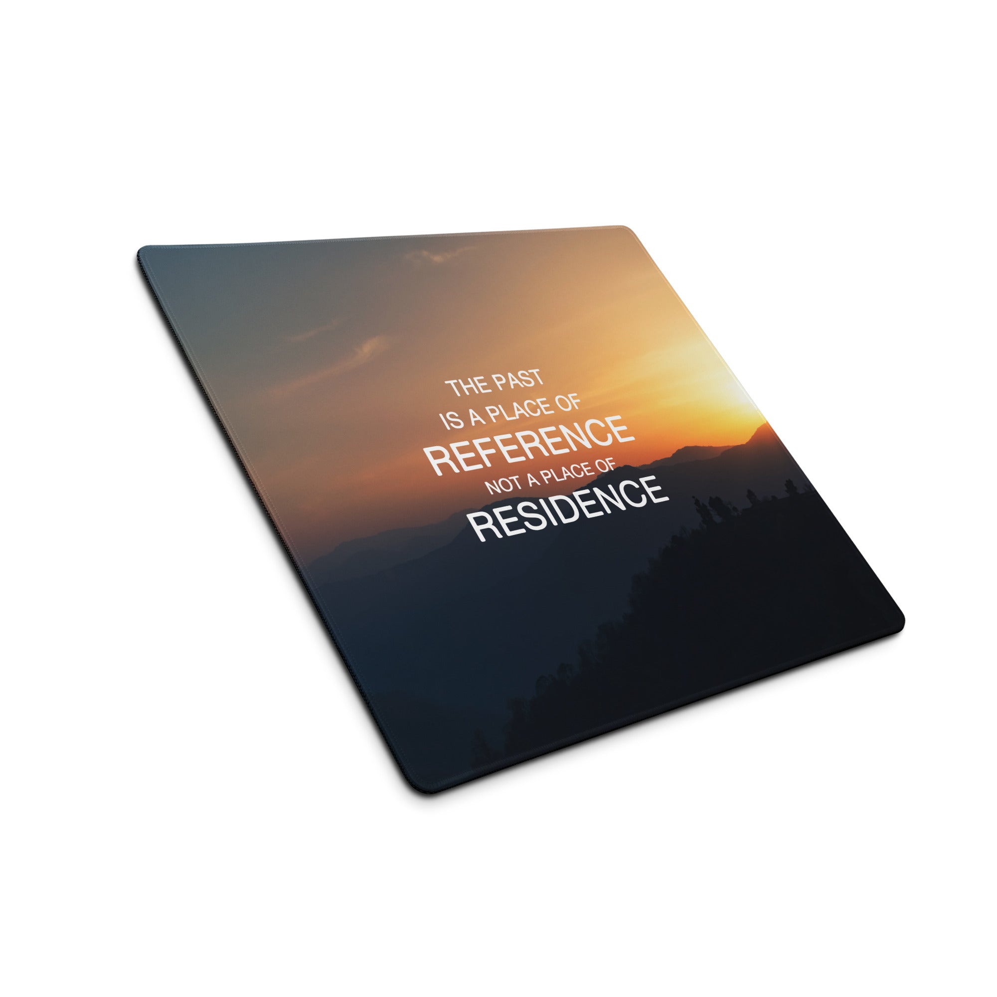 Sunset Gradient Mouse Pad For Desk Setup With Blue Orange Tones In Modern Minimalist Style Motivational Quote Print