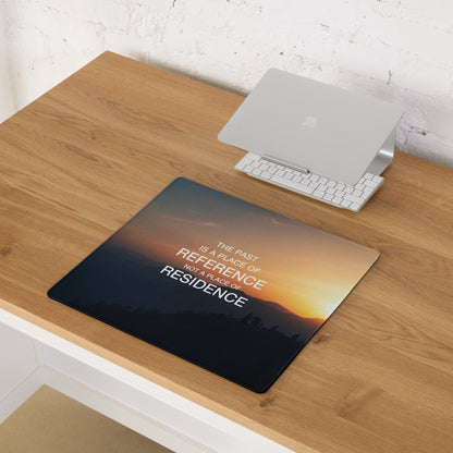 Sunset Gradient Mouse Pad For Desk Setup With Blue Orange Tones In Modern Minimalist Style Motivational Quote Print
