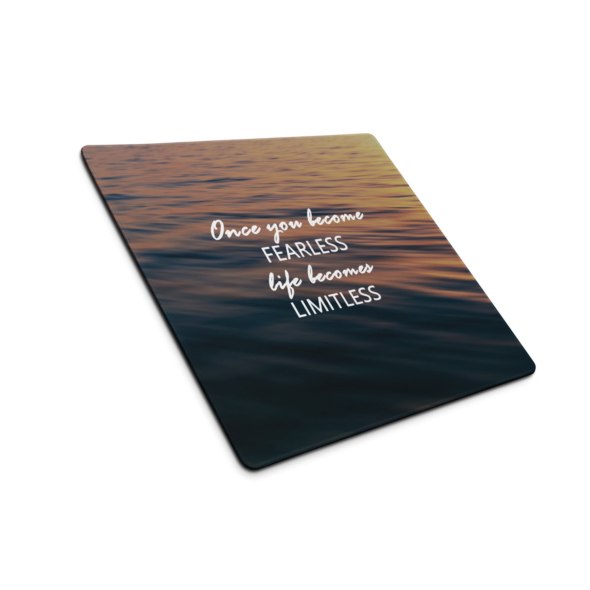 Motivational Mouse Pad Blue Orange Sunset Desk Accessory for Office Modern Typographic Quote Artwork