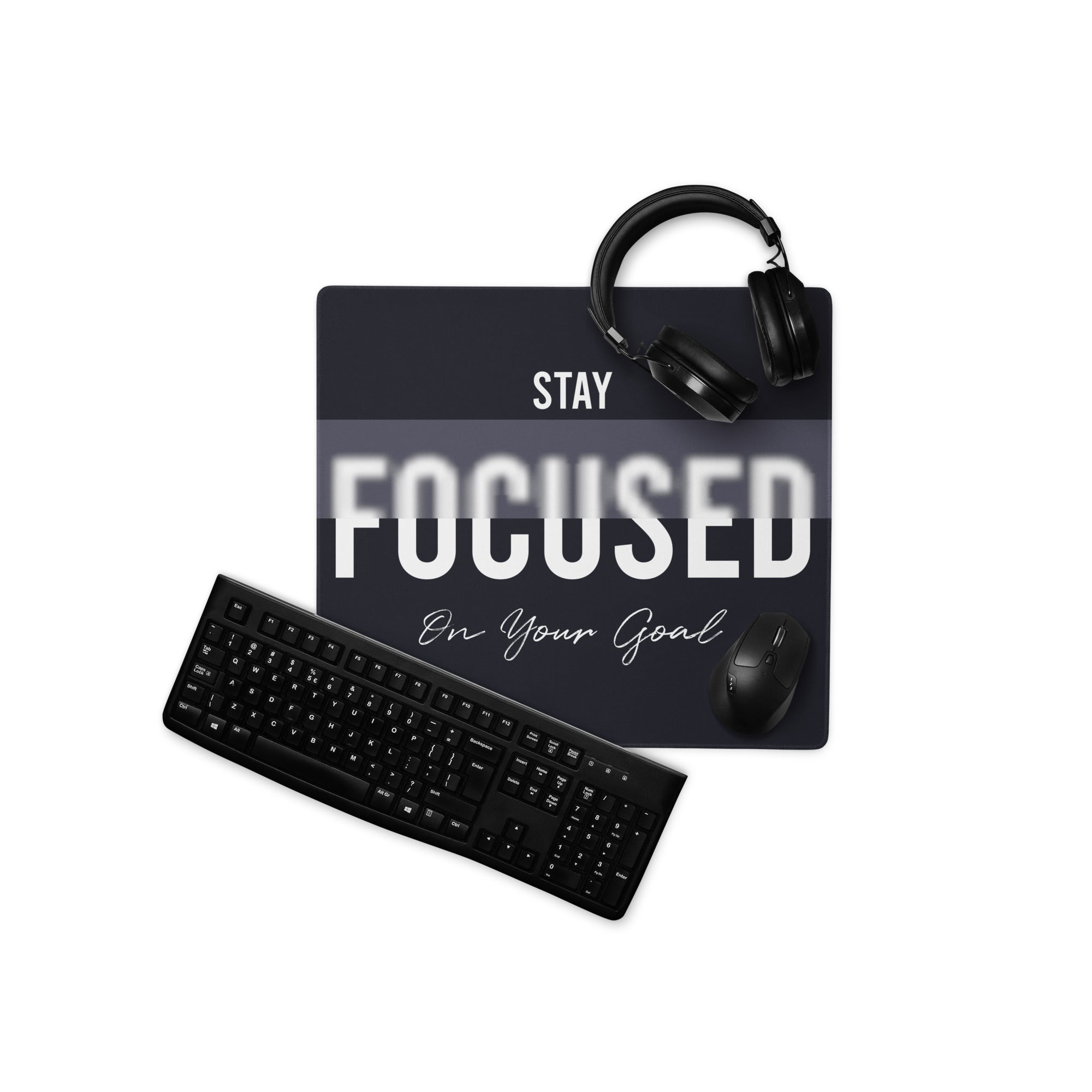 Motivational Mouse Pad Black And White Desk Office Modern Minimalist Focused Productivity Gift For Workspace