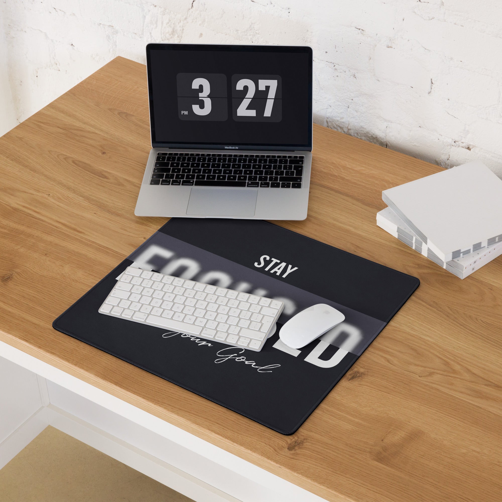 Motivational Mouse Pad Black And White Desk Office Modern Minimalist Focused Productivity Gift For Workspace