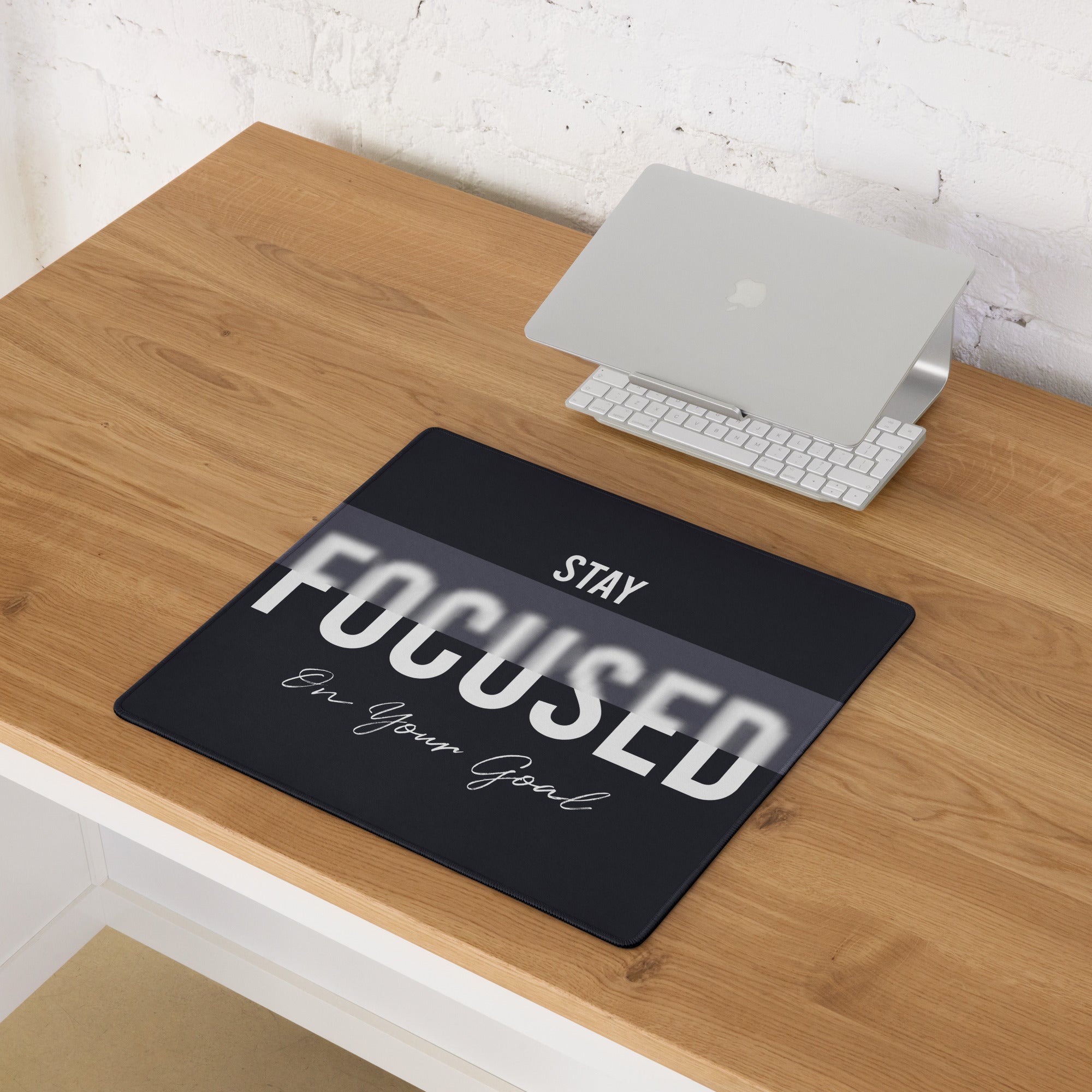 Motivational Mouse Pad Black And White Desk Office Modern Minimalist Focused Productivity Gift For Workspace