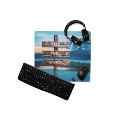 Motivational Quote Mouse Pad Blue Brown Rustic Desk For Home Office And Gaming Non Slip Surface Edge Stitching