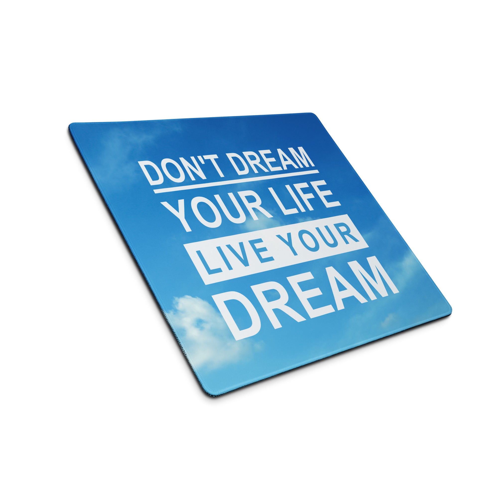 Blue Motivational Quote Mouse Pad For Gaming Desk Non Slip Large Size Mat Inspiring Mood Modern Typography Desk Decor Office Gift