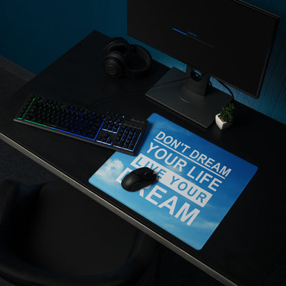 Blue Motivational Quote Mouse Pad For Gaming Desk Non Slip Large Size Mat Inspiring Mood Modern Typography Desk Decor Office Gift