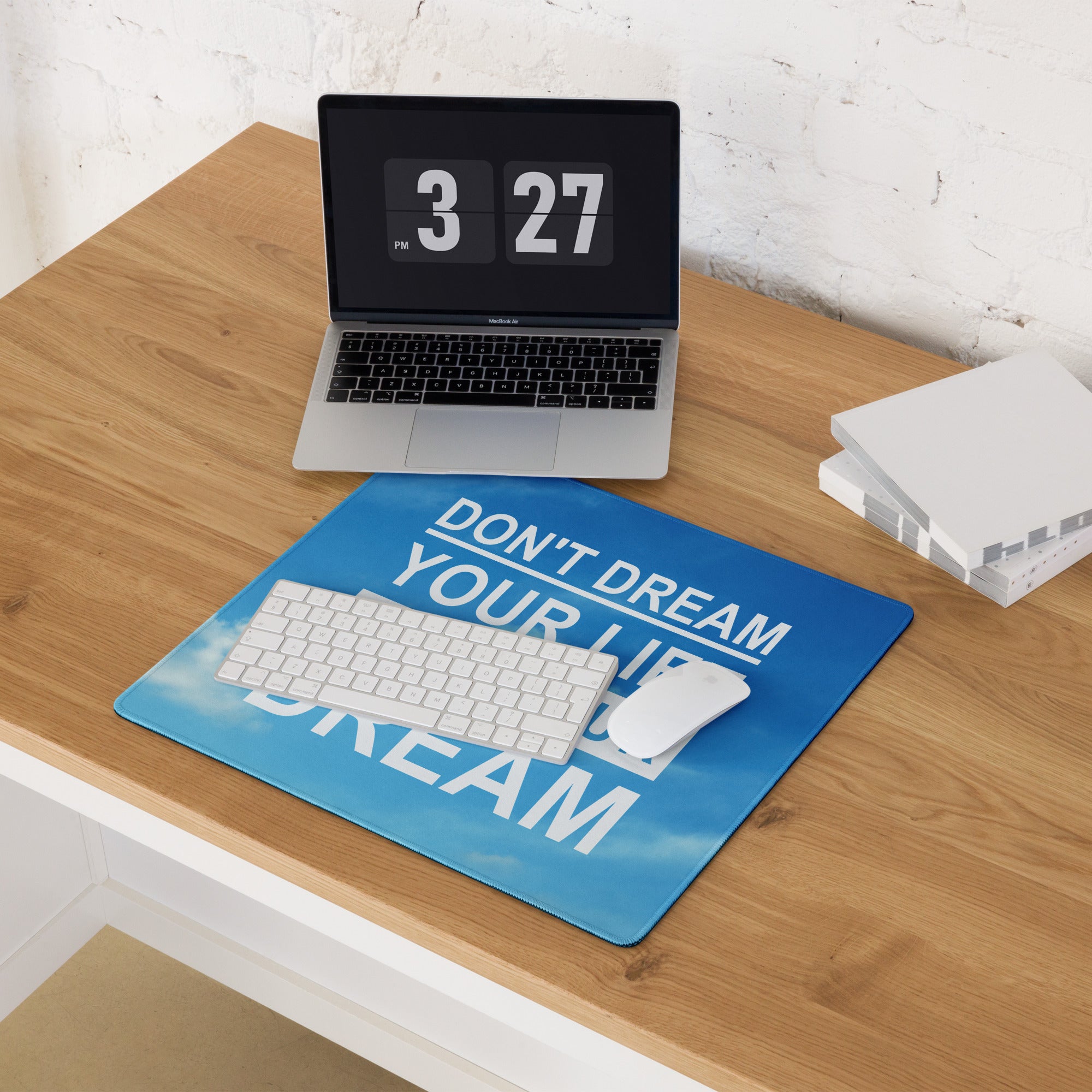Blue Motivational Quote Mouse Pad For Gaming Desk Non Slip Large Size Mat Inspiring Mood Modern Typography Desk Decor Office Gift