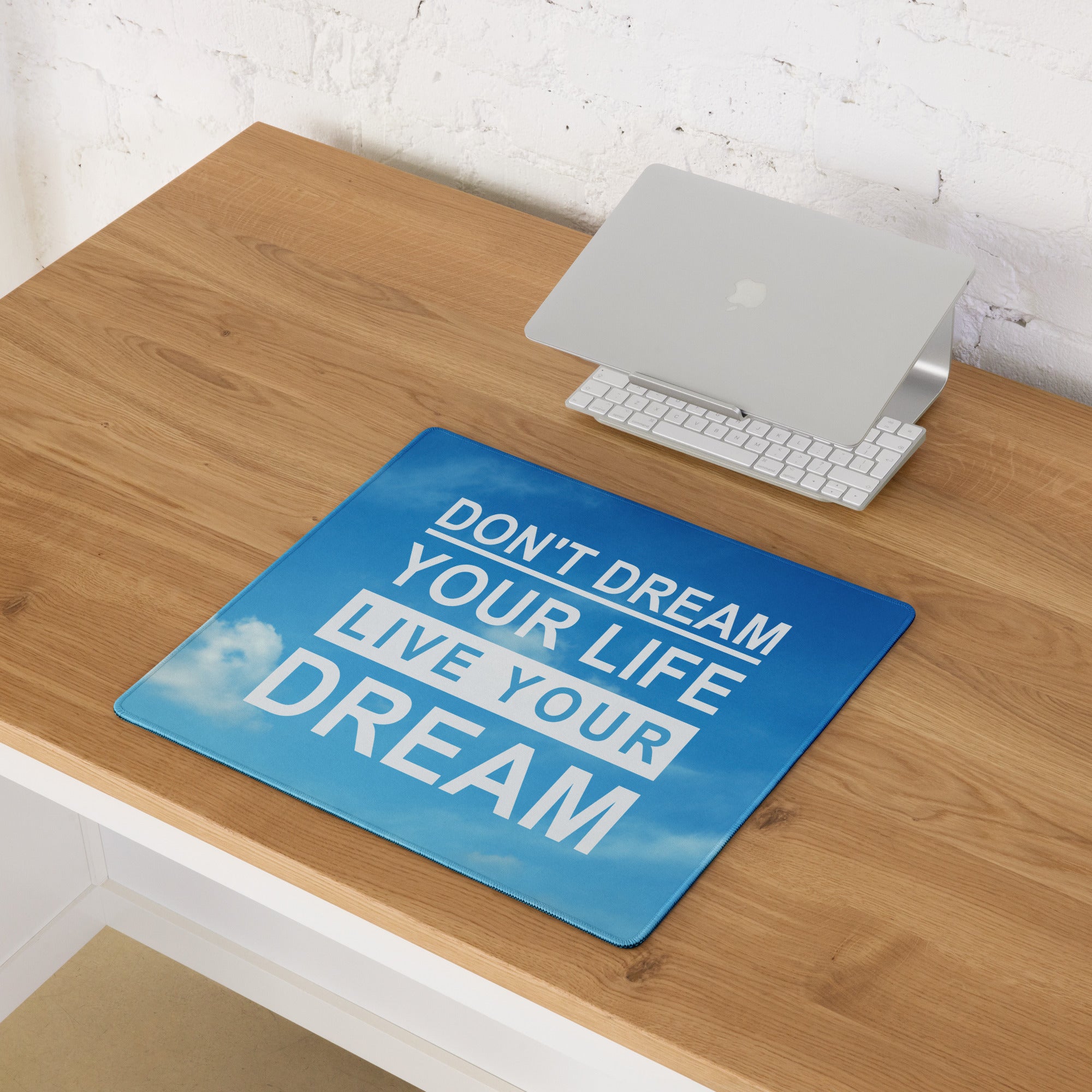 Blue Motivational Quote Mouse Pad For Gaming Desk Non Slip Large Size Mat Inspiring Mood Modern Typography Desk Decor Office Gift
