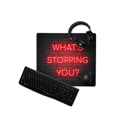Motivational Neon Red Quote Mouse Pad For Desk - Black Brick Wall Neon Sign Style Inspiring Office Decor Gaming Setup