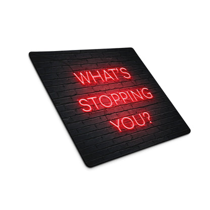 Motivational Neon Red Quote Mouse Pad For Desk - Black Brick Wall Neon Sign Style Inspiring Office Decor Gaming Setup