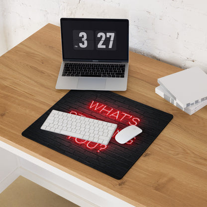 Motivational Neon Red Quote Mouse Pad For Desk - Black Brick Wall Neon Sign Style Inspiring Office Decor Gaming Setup