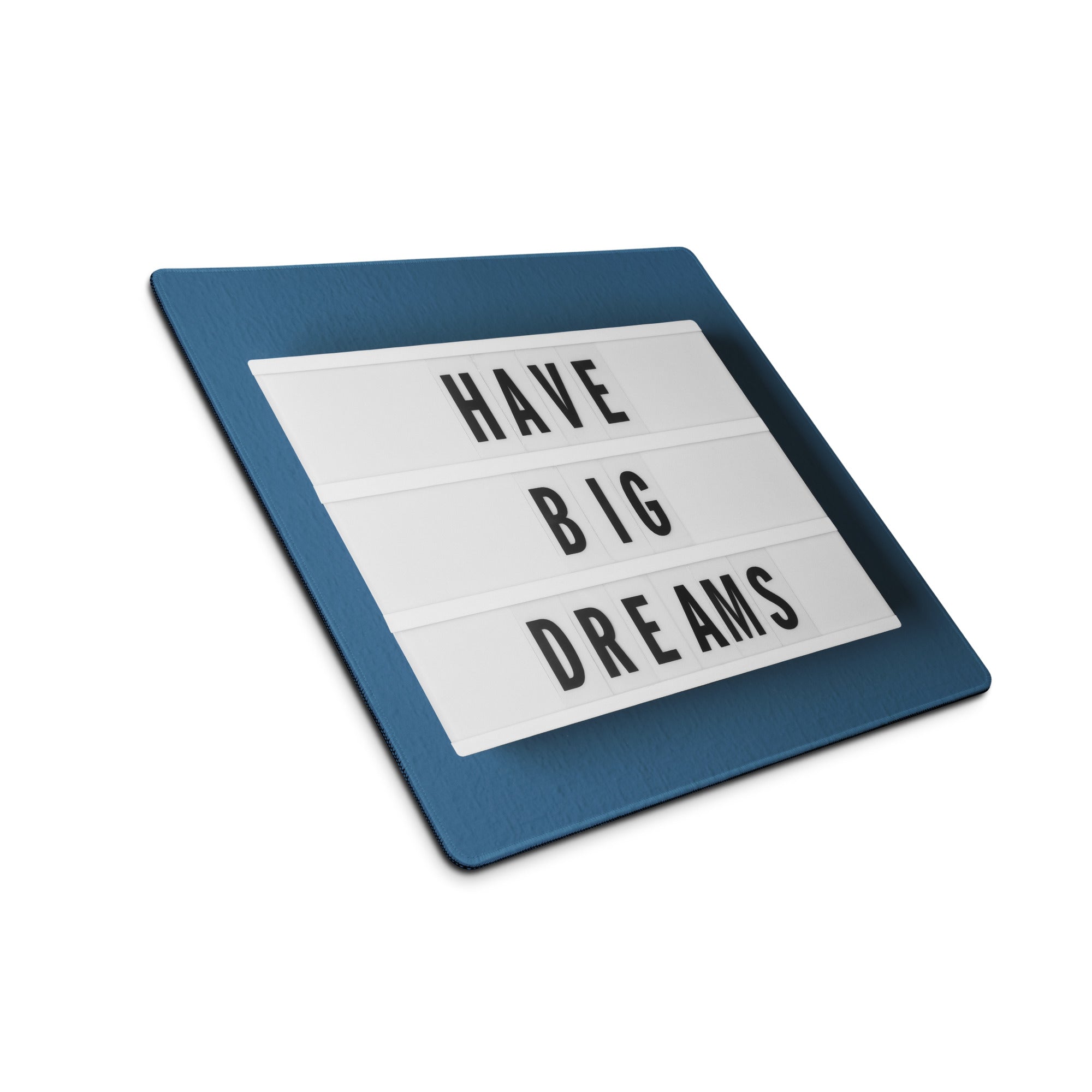 Blue Motivational Mouse Pad For Desk Setup Large Size Non Slip Surface Modern Office Decor Typography Art