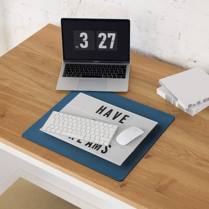 Blue Motivational Mouse Pad For Desk Setup Large Size Non Slip Surface Modern Office Decor Typography Art