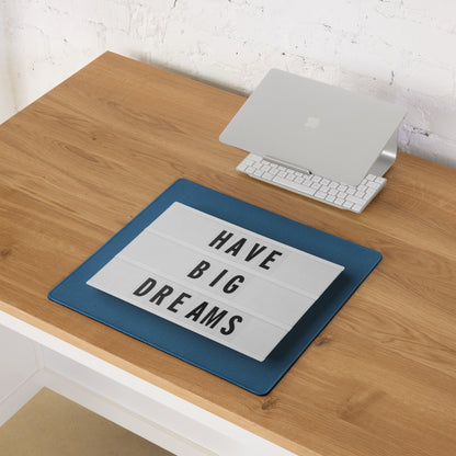 Blue Motivational Mouse Pad For Desk Setup Large Size Non Slip Surface Modern Office Decor Typography Art