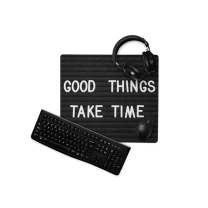 Motivational Black And White Typography Mouse Pad For Desk Office Modern Minimalist Style Large Non Slip Desk Mat