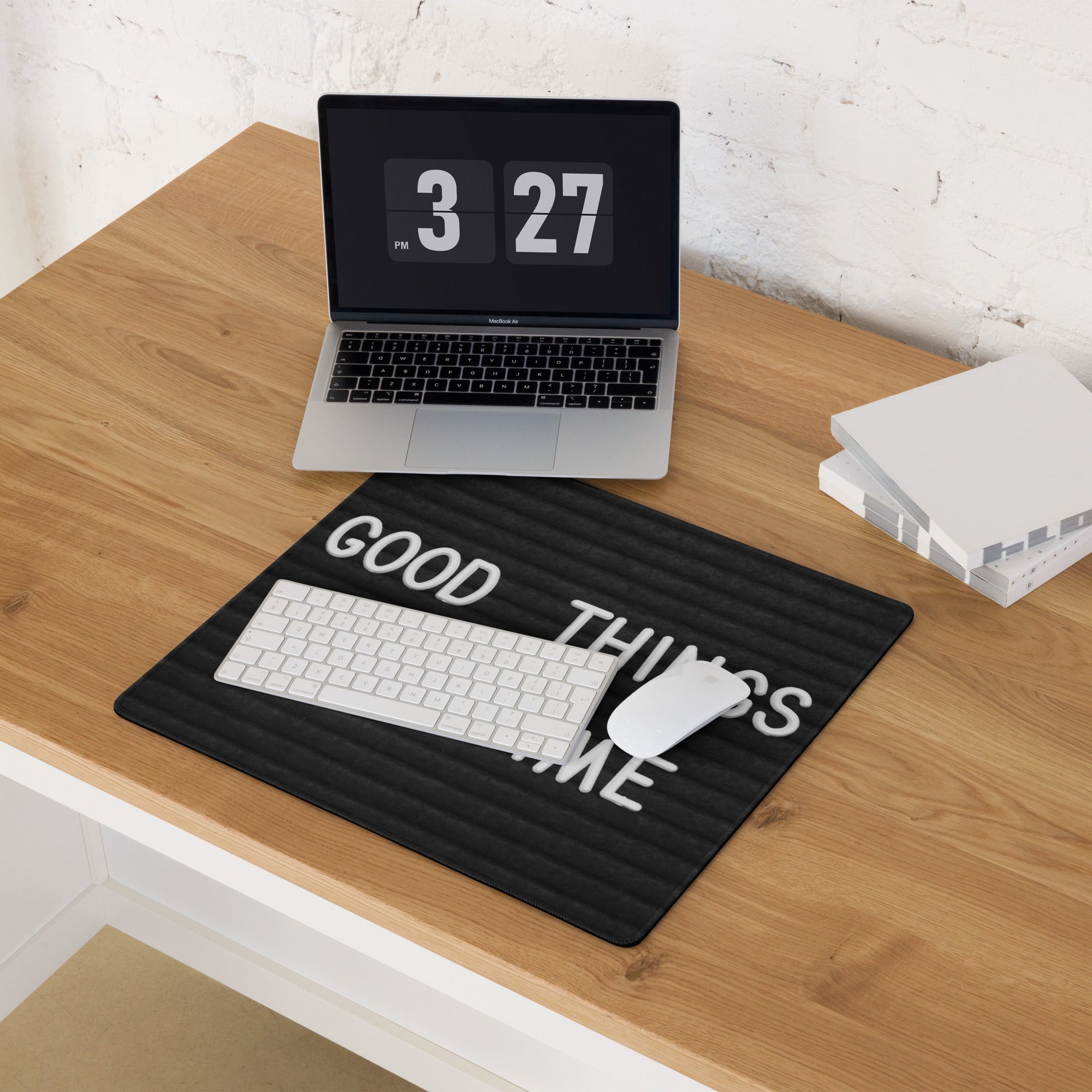 Motivational Black And White Typography Mouse Pad For Desk Office Modern Minimalist Style Large Non Slip Desk Mat