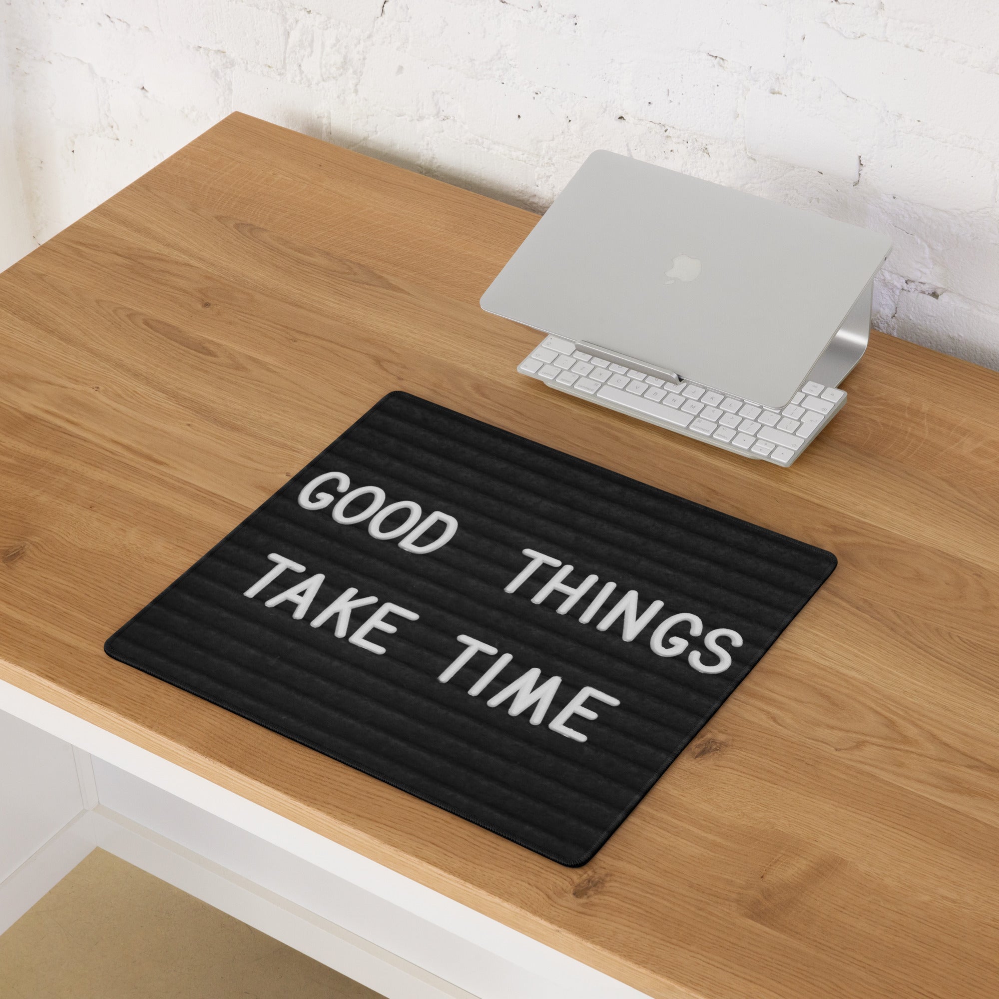Motivational Black And White Typography Mouse Pad For Desk Office Modern Minimalist Style Large Non Slip Desk Mat