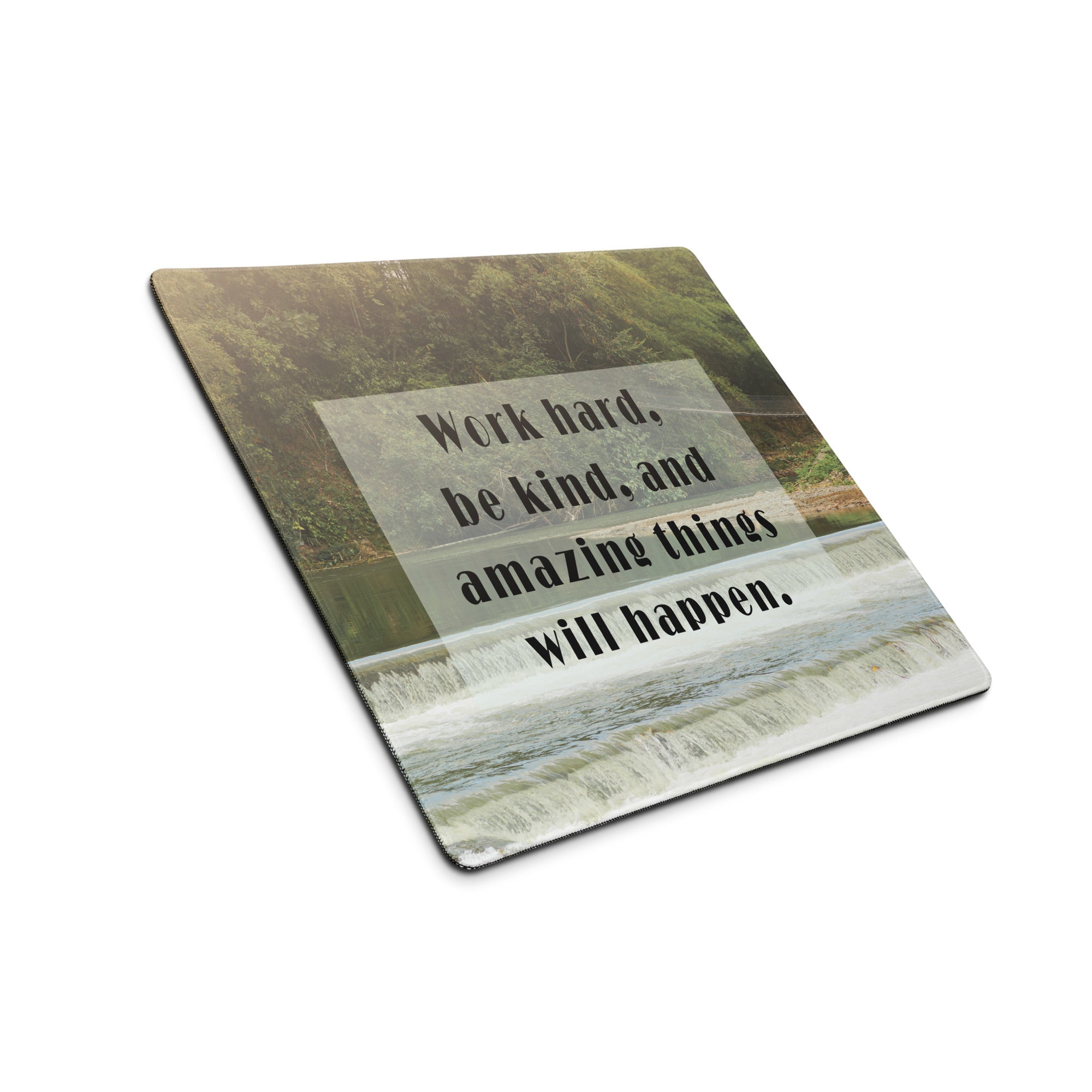 Motivational Mouse Pad Green Beige Typography Desk Mat For Gaming And Work Setup Modern Inspirational Office Decor