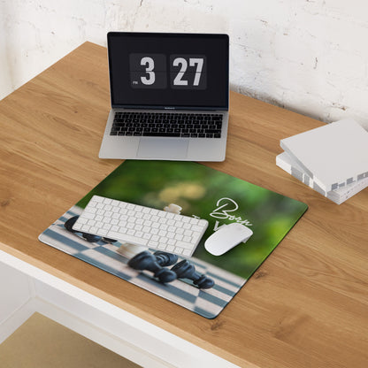 Chess Inspired Motivational Mouse Pad Green Background Desk Mat Office And Home Modern Style