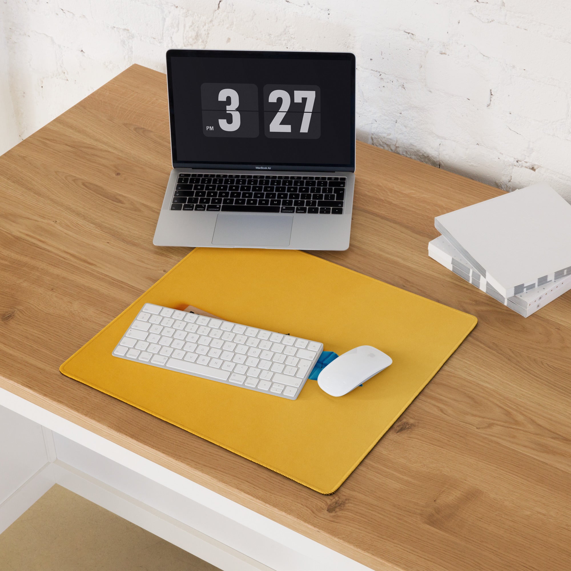 Motivational Mouse Pad Yellow Orange Desk Pad Office Modern Non Slip Large Mouse Pad Printed Blue Origami Boat