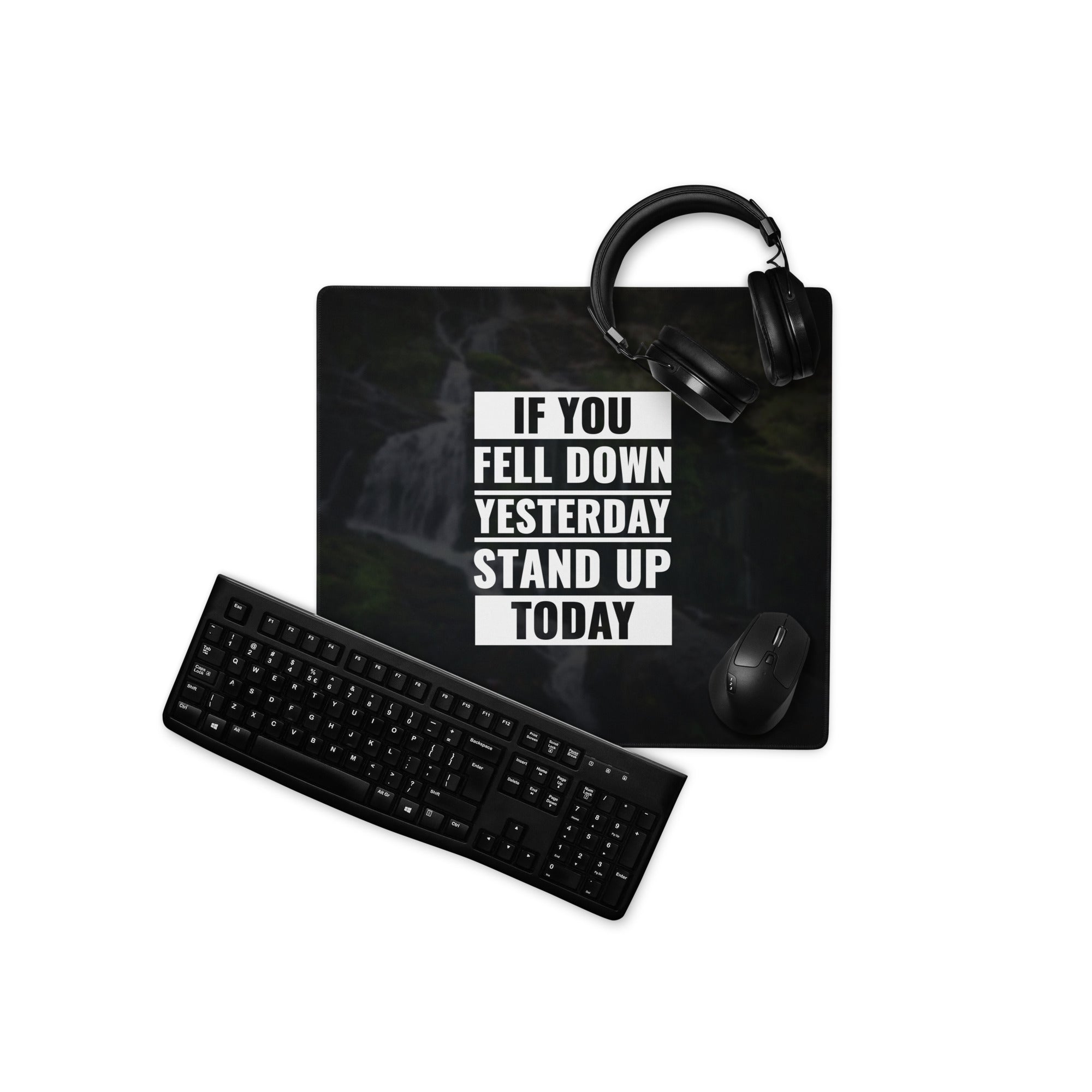 Motivational Quote Black White Desk Mouse Pad For Gaming Setup Modern Typography Inspiring Mood Minimalist