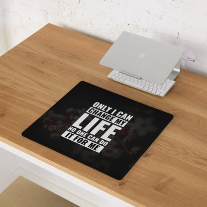 Motivational Quote Mouse Pad Black And White For Desk Office Modern Minimal Typography