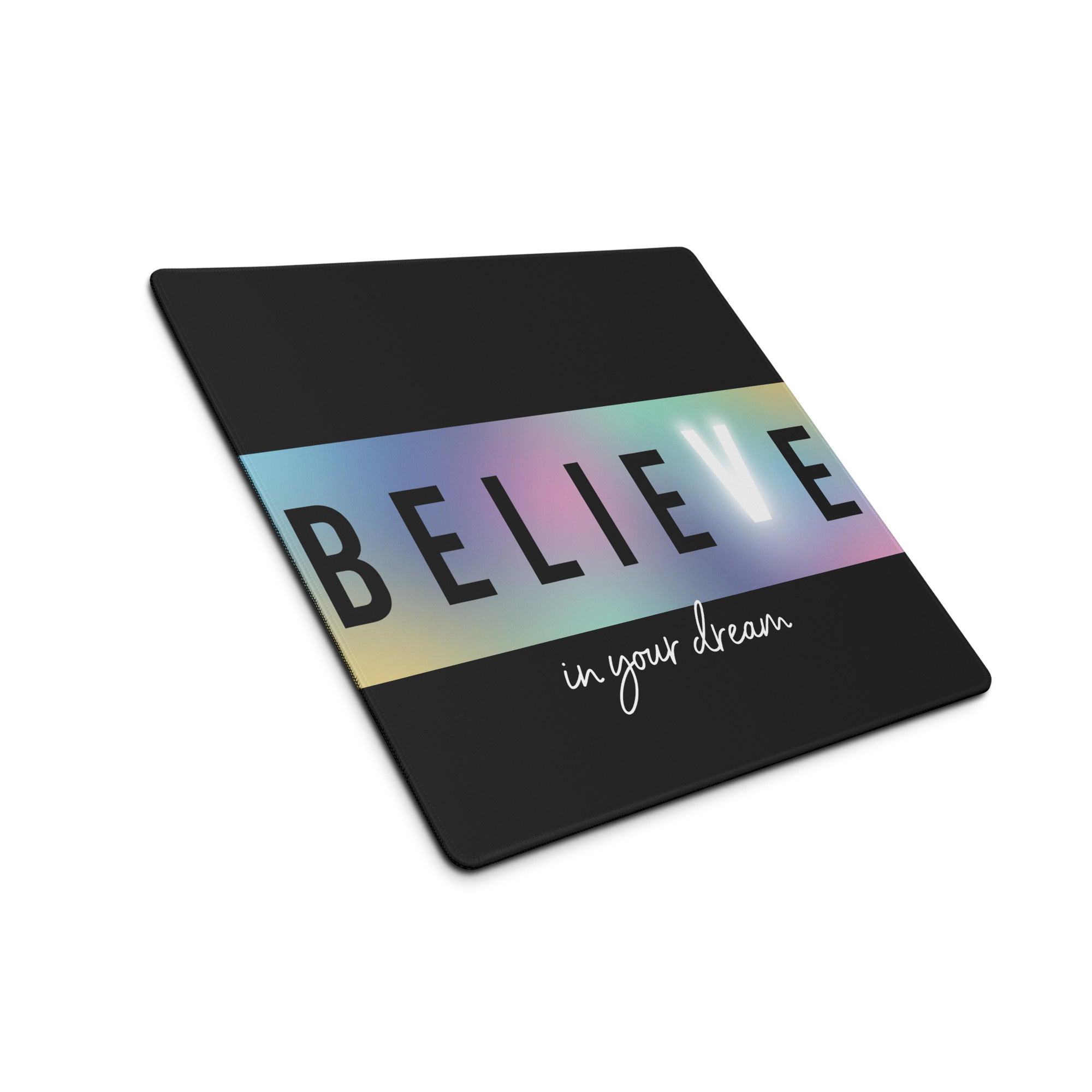 Motivational Rainbow Gradient Mouse Pad For Desk Large Gaming Surface Modern Minimalist Style Inspiring Desk Mat Decor